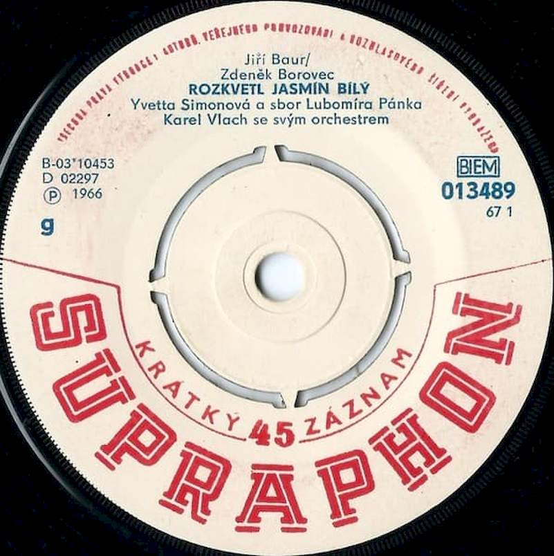 Yvetta Simonová - Rozkvetl Jasmín Bílý / Mít Doma Měsíc Jenom Pro Sebe - SP / Vinyl