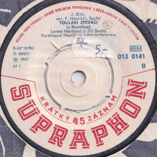 Lenka Hartlová A Jiří Suchý - Toulaví Zpěváci / Kamarádi - SP / Vinyl