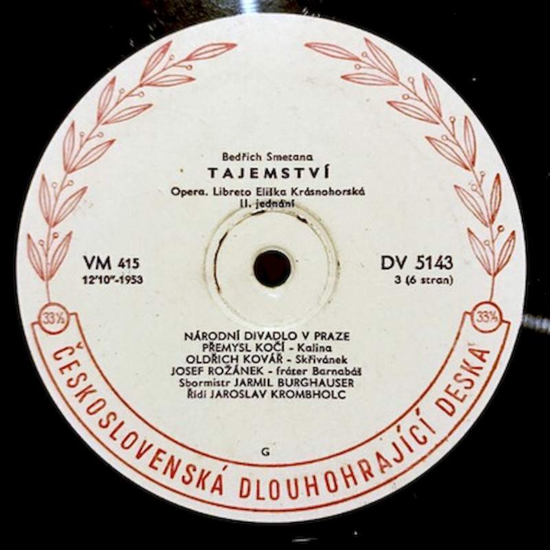 Bedřich Smetana, Orchestr Národního Divadla , Řídí: Jaroslav Krombholc - Tajemství - LP / Vinyl